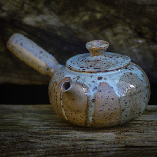 large lefthanded sidehandle teapot